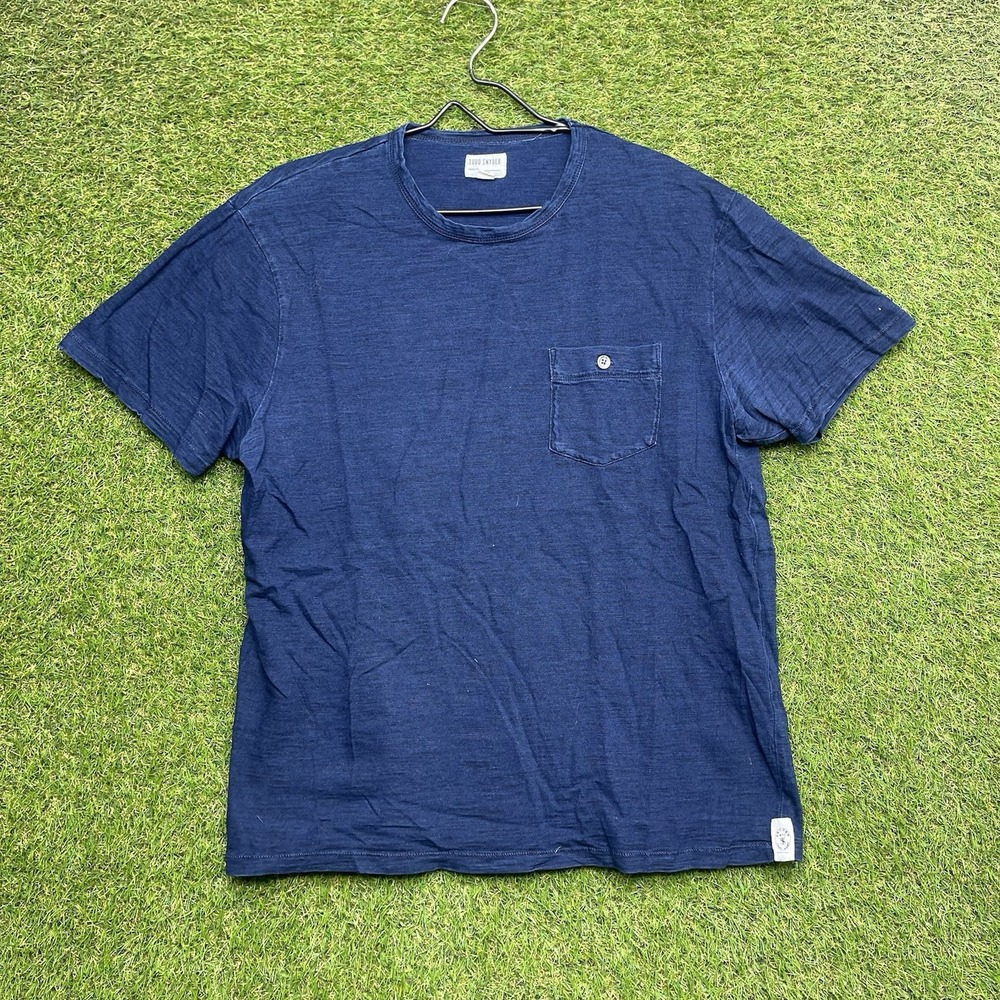 Todd Snyder Shirt Mens XL Short Sleeve Heathered Blue Pocket Tee Casual Stretch